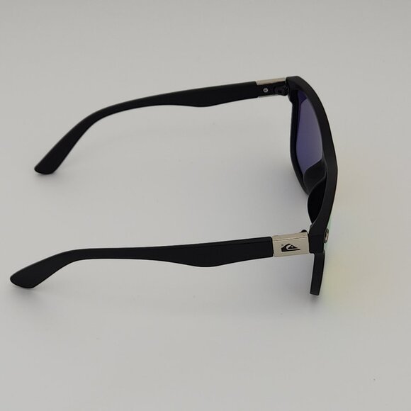 Quiksilver Round Flat Lens Sunglasses Matte Black Frame Orange Mirror Lens Q30 - Picture 10 of 13